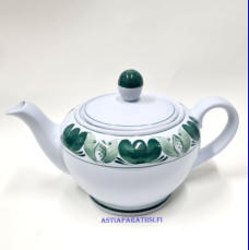 ARABIA,Green Laurel iso teekannu -50-luku, k�sinmaalattu Koriste: Olga Osol,Korkeus ilman kantta n.11,5 cm,0kpl,( Tuote nro / Item #148KK )