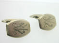 Hopeiset kalvosinnapit, Made in Finland Helsinki, 1931, mitat n. 2cm x 1,8cm, 0kpl
