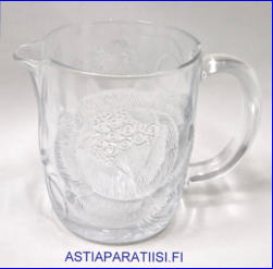 NUUTAJ�RVI,Pioni iso vesikannu / Lasikaadin,Design:Oiva Toikka,tuotannossa vuosina 1975 � 2001,Korkeus,n. 15 cm, halkaisija,n. 12 cm,1kpl,75� ( Tuote nro / Item # 155K)'