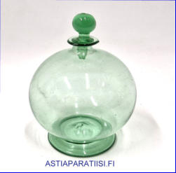 KORISTEPULLO, puhallettu, vaaleanvihre�,Korkeus,n. 12 cm, halkaisija,n. 10cm,1kpl,65� ( Tuote nro / Item # 161K)