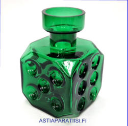 RIIHIM�EN LASI,"Arpa on heitetty vihre� v�ri ,Design:Erkkitapio Siiroinen,1970-75-luku,Korkeus,n. 17 cm, halkaisija,n. 11,5 cm.,1kpl,185� ( Tuote nro / Item # 181K )