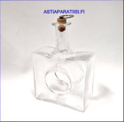 IITTALA,Juhlapullo / mini karahvi, kirkas,Design:Tapio Wirkkala,, sign.T.W ,Valmistettu 1990-luku,Korkeus,n.17 cm, halkaisija,n. 12 cm X 5 cm,1kpl,69� ( Tuote nro / Item # 197K)