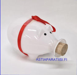 IITTALA, Napsu possu-karahvi valkoinen,Design:Valto Kokko,Korkeus,n. 11cm, halkaisija,n. 17 cm X10 cm,1kpl,79� ( Tuote nro / Item # 200K)