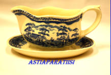 ARABIA, Sininen Maisema, kastikekulho, piippuleima,1932-49-luku, kork. n. 10cm, lev. n. 12cm x 20cm, 1kpl, 75�/kpl