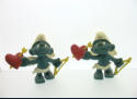 Smurffi muovi figuuri, 1981, kork. n. 5,2cm, pohjassa numero  1 ja toisessa  4, 10�/kpl. 