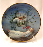 Zacharias Topelius sarjan sein�lautanenNro.6 , Prinsessa ruusunen,Design: Kaarina Kaila,Saksalaista posliinia, Schumann Arzberg Tradition seit 1881,halkaisija 19 cm,1 kpl, 65�/kpl