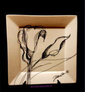 Finnish modern  work,Kardemumma-sarjan valkoinen iso sein�lautanen,Design:Johanna Oraksen,koko n.39 cm x 39 cm,1kpl, 160�/kpl