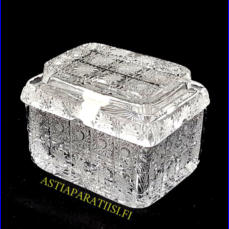 Lead Crystal czechoslovakia crystal  Vintage 500pk Hand Cut Lead Crystal Box Bohemia Glass Czechoslovakia Gorgeous,Korkeus,n. 8,5 cm,halkaisija,n. 11,2X8,5cm,1kpl,85�/kpl ( Tuote nro / Item #126KR )
