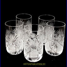 Kristallinen juomalasi, Korkeus,n. 11,5 cm,halkaisija,n. 6 cm, 5 kpl, 15�/kpl ( Tuote nro / Item #145KR )