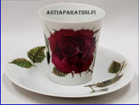 ARABIA, Ruusu kahvikuppi,Design:Anneli Qveflander, Ulla Procop�n D-malli,Kupin korkeus n. 7,9 cm, halkaisija n. 7,3 cm,Suunniteltu vuonna 1957-1969, 10 kpl,46�/kpl,  ( Tuote nro 114 Q )