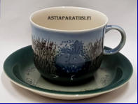 ARABIA, �idille Teekuppi , Design:Helj� Liukko-Sundstr�m,Kupin korkeus n. 7,5 cm, halkaisija n. 9,3 cm,Suunniteltu vuonna 1981, 1kpl,69�/kpl,  ( Tuote nro 123 Q )