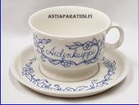 ARABIA, �idinkuppi Sininen keitti� , Design:Raija Uosikkinen,Kupin korkeus n. 6,2 cm, halkaisija n. 9,7 cm,Suunniteltu vuonna 1980, 0kpl,  ( Tuote nro 126 Q )