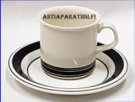 ARABIA,Faenza Mustaraita kahvikuppi,Design:Peter Winqvist,Kupin korkeus n. 6,2 cm, halkaisija n.6,4 cm,Suunniteltu vuonna 1973-1975, 7kpl, 24�/kpl ( Tuote nro 170 Q )