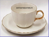 ARABIA,Kultakorva kahvikuppi,Design:Kaj Franck,Malli FK,Kupin korkeus n. 6 cm, halkaisija n. 7,4 cm,Suunniteltu vuonna 1960, 5 kpl, 29�/kpl ( Tuote nro 179Q )