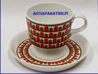 ARABIA, Raanu kahvikuppi, moniv�rinen NA malli, Design:Olga Osol,Kupin korkeus n.6,5cm, halkaisija n. 6,8 cm, Suunniteltu vuonna 1963, 0kpl,l ( Tuote nro 238Q )