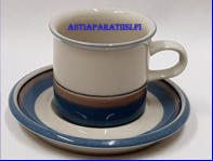 ARABIA, Uhtua kahvikuppi, Design:Inkeri Leivo,Kupin korkeus n.6,4 cm, halkaisija n. 7 cm, Suunniteltu vuonna 1982-1999, 5kpl, 32�/kpl ( Tuote nro 239Q )