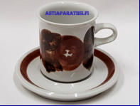 ARABIA, Rosmarin Iso kahvikuppi, Design:Ulla Procop�,Kupin korkeus n.7,7 cm, halkaisija n. 7 cm, Suunniteltu vuonna 1961-1974, 7kpl, 44�/kpl ( Tuote nro 240Q )