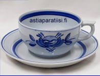 ARABIA,Sininen Ruusu k�sinmaalattu Teekuppi, Design:Svea Granlund,Kupin korkeus n.5,5 cm, halkaisija n. 9,8 cm, Suunniteltu vuonna 1949-1951, 2 kpl, 33�/kpl ( Tuote nro 273Q )