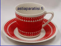 ARABIA,Sanna II  kahvikuppi Design:Esteri Tomula,Kupin korkeus n.6,7 cm, halkaisija n. 7 cm,v�h�isi� k�yt�n j�lki�, Suunniteltu vuonna 1961-1964, 0 kpl,  ( Tuote nro 262Q )