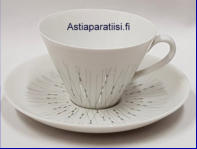ARABIA, Stella kahvikuppi, Design:Raija Uosikkinen,Malli SS, Kyllikki Salmenhaara,Kupin korkeus n.6,2 cm, halkaisija n. 8,3 cm, Suunniteltu vuonna 1961-1969,4kpl , 24�/ kpl ( Tuote nro 291Q )