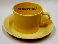 ARABIA,Teema kahvikuppi,vanha keltainen v�ri, Design:Kaj Franck,Kupin korkeus n.5,7 cm, halkaisija n. 7,3 cm,  Suunniteltu vuonna 1979-1980, 4kpl , 23�/ kpl ( Tuote nro 313Q )