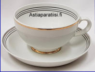 ARABIA,Minerva kahvikuppi, Kaj Franckin malli RS (1951-66) ja Olga Osolin maalattu raitakoriste Minerva, k�yt�ss� 1957-66.,Kupin korkeus n.6 cm, halkaisija n.1,5 cm, 1kpl , 36�/ kpl ( Tuote nro 322Q )