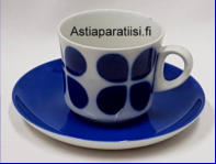 ARABIA,kahvikuppi,malli BR, puhalluskoriste retro,Kupin korkeus n.5,7 cm, halkaisija n. 7,3 cm, Suunniteltu vuonna 1970, 0kpl ( Tuote nro 324Q )