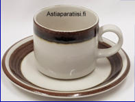 ARABIA,Karelia teekuppi, malli M,Design:Anja Jaatinen-Winquist,Kupin korkeus n.6,5 cm, halkaisija n. 7,5 cm, Suunniteltu vuonna 1975-1981. 3kpl , 22�/ kpl ( Tuote nro 329Q )