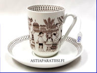 ARABIA,Emilia kaakaokuppi, mlli LT,Design:Raija Uosikkinen,Eritt�in v�h�isi� k�yt�nj�lki�,Kupin korkeus n.9,3 cm, halkaisija n. 7,2 cm, Suunniteltu vuonna 1950-1960, 0 kpl ( Tuote nro 332Q )