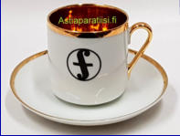 ARABIA, Fenno espressokuppi /mokkakuppi,malli OC,Design:Greta-Lisa J�derholm,Kupin korkeus n.5,6 cm, halkaisija n. 5,4 cm, Suunniteltu vuonna 1928-1968, 5 kpl,22�/ kpl ( Tuote nro 348Q )