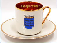 ARABIA,  Pohjois-Pohjanmaan maakunta espressokuppi /mokkakuppi,malli OC,Design:Olga Osol,Malli:Greta-Lisa J�derholm,Kupin korkeus n.5,6 cm, halkaisija n. 5,4 cm, Suunniteltu vuonna 1964-1971, 1 kpl,40�/ kpl ( Tuote nro 354Q )