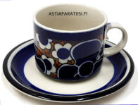 ARABIA, Saara  teekuppi / iso kahvikuppi, Design:Anja Jaatinen-Winqvist,Kupin korkeus n.7 cm, halkaisija n. 8,7 cm, Suunniteltu vuonna 1971-1976, 5 kpl, 58�/kpl ( Tuote nro 365Q )
