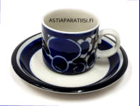 ARABIA, Saara   espressokuppi /mokkakuppi, Design:Anja Jaatinen-Winqvist,Kupin korkeus n.6 cm, halkaisija n. 6,6 cm, Suunniteltu vuonna 1971-1976, 5 kpl, 38�/kpl ( Tuote nro 367Q )