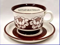 ARABIA,Katrilli kahvikuppi, Design: Esteri Tomula,Suunniteltu vuonna 1960 (malli), 1975 (koriste), Kupin korkeus n. 6 cm, halkaisija n. 8,2 cm,0 kpl, ( Tuote nro 375Q )