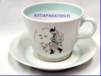 ARABIA,Harraste kaakaokuppi Mets�st�j�, Design:Raija Uosikkinen,Suunniteltu vuonna 1953-1954,Kupin korkeus n.9 cm, halkaisija n. 11,3 cm, 0kpl,  ( Tuote nro 396Q )