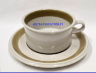 ARABIA, oliivi kuppi Design:Olga Osol,Suunniteltu vuonna 1970-1973,Kupin korkeus n.5,5 cm, halkaisija n. 10 cm, 3kpl, 44�/kpl ( Tuote nro 397Q )