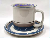 ARABIA, Uhtua teekuppi, Design:Inkeri Leivo,Kupin korkeus n.8,8 cm, halkaisija n. 8,5 cm, Suunniteltu vuonna 1982-1999, 2kpl, 45�/kpl ( Tuote nro 399Q )