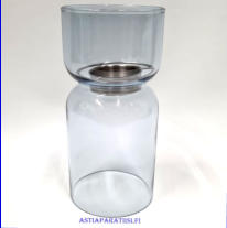 IITTALA,lantern Kynttil�lyhty, mustikka v�ri / blueberry blue,Design:Harri Koskinen,Korkeus n. 19 cm,halkaisija n.9 cm, 1kpl, 120�/kpl ( Tuote nro / Item #181C )