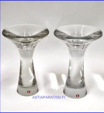 IITTALA, kynttil�njalka 3412,Design:Tapio Wirkkala,mitat Korkeus,n.14,5 cm, halkaisija n. 9,5 cm, Signeerattu,2 kpl,120�/kpl,( Tuote nro / Item #187C )