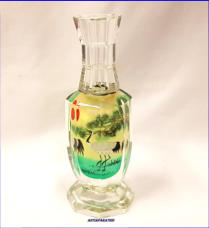 Kiinalainen k�sinmaalattu lasipullo / Chinese hand-painted glass bottle,korkeus n. 16,5 cm, halkaisija n.5,5 cm,1kpl, 45�/kpl