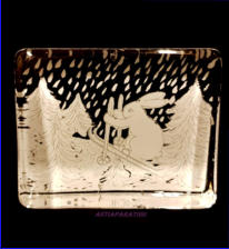 IITTALA, pieni lasikortti pupu hiiht��, Design:Helj� Liukko-Sundstr�m,leveys n. 9,7 cm, korkeus n. 8 cm,1kpl,55�/kpl