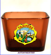 Lasimalja, Tampere vaakunalla,korkeus n.5,5cm, leveys n.7 cm x 5 cm,1kpl,20�/kpl