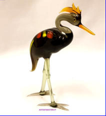 Murano  Haikara lasi lintu,korkeus n. 13 cm, leveys n. 8 cm.1kpl,65�/kpl