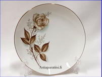 ARABIA, Juhlaruusu pullalautanen / leip�lautanen,Design:Raija Uosikkinen,lautanen halkaisija n.15,5 cm,Suunniteltu vuonna 1965 � 1975, 6 kpl,28�/ kpl ( Tuote nro 115PL )