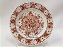 ARABIA, Ali ruskea pullalautanen / leip�lautanen malli FC,Design:Raija Uosikkinen (koriste), Kaarina Aho / Kaj Franck (malli),lautanen halkaisija n.17,4 cm,Suunniteltu vuonna 1963 (malli), 1961 (koriste), 2 kpl,28�/ kpl ( Tuote nro 138PL )
