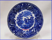 ARABIA,Sininen Maisema (Blue landscape) pullalautanen / leip�lautanen,Design:Reinhard Richter,lautanen halkaisija n.17,5 cm, Suunniteltu 1936-1975, 22 kpl,22�/ kpl ( Tuote nro 165PL )