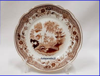 ARABIA,Ruskea Singapore pullalautanen / leip�lautanen,Design:Reinhard Richter,lautanen halkaisija n.17,5 cm, Suunniteltu 1924 , 24 kpl,24�/ kpl ( Tuote nro 167PL )