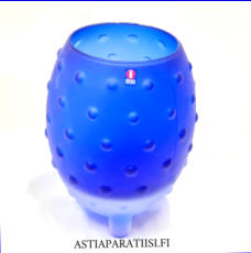 IITTALA,Major lasimaljakko sininen, Design:Tiina Nordstr�m,Valmistettu:1997-luku,Korkeus n.18,5 cm, halkaisija n.18,5 cm ,1 kpl,87� /kpl ( Tuote nro / Item #132MA )