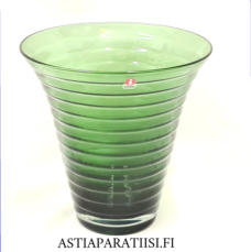 IITTALA, Aino Aalto lasimaljakko vihre� v�ri, Design:Aino Aalto,Pohjassa teksti, Aino Aalto Iittala,Korkeus n.16,5 cm, leveys n.16,2 cm ,0 kpl, Tuote nro / Item #137MA )