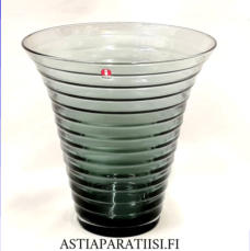 IITTALA, Aino Aalto lasimaljakko harmaa v�ri, Design:Aino Aalto,Pohjassa teksti, Aino Aalto Iittala,Korkeus n.16,5 cm, leveys n.16,2 cm ,1 kpl,85� /kpl ( Tuote nro / Item #136MA )